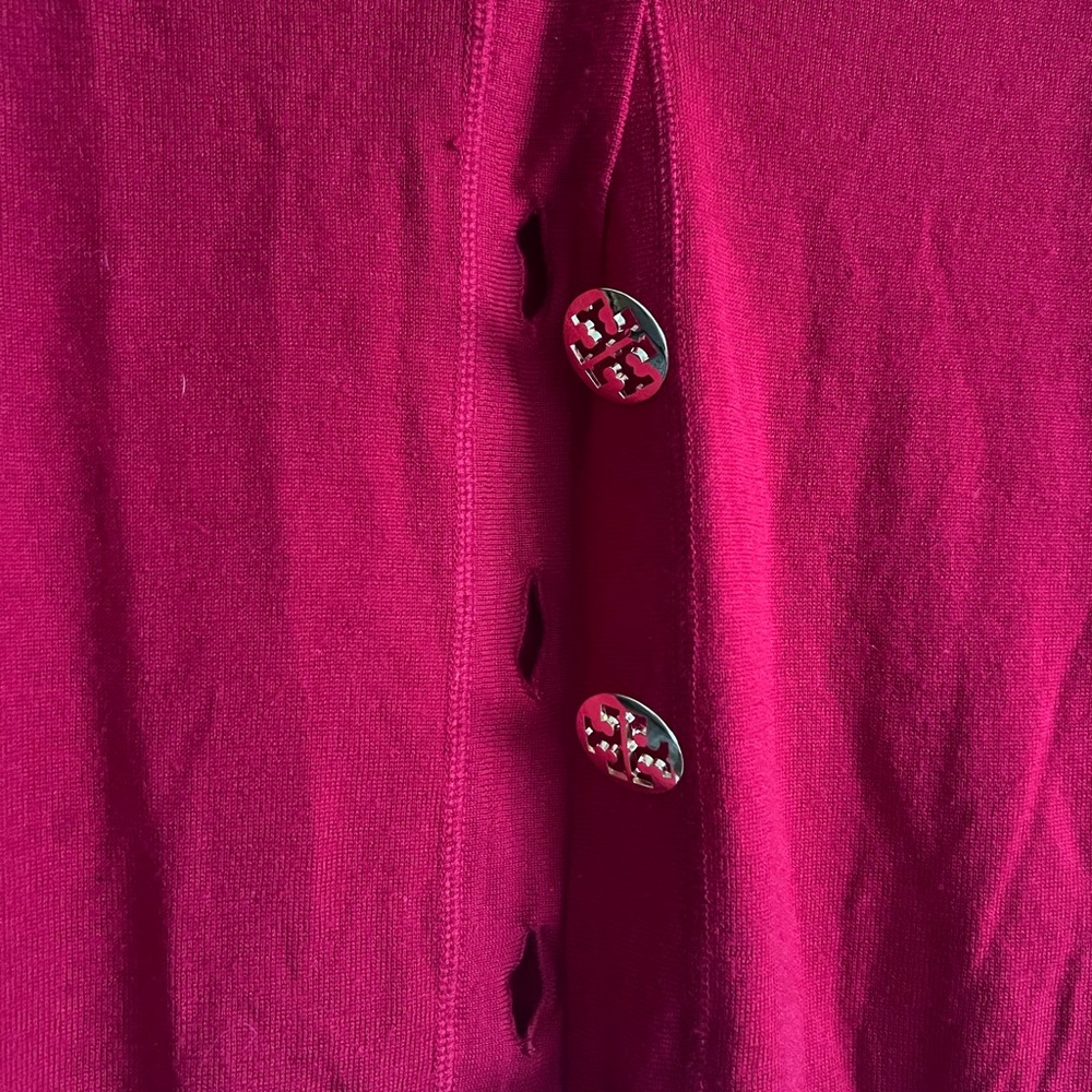 TORY BURCH - red 100% merino wool cardigan - size medium